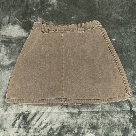 Vintage Y2K Aeropostale Utility Mini Skirt Women's 4 Olive Green Button Front - Picture 2 of 5
